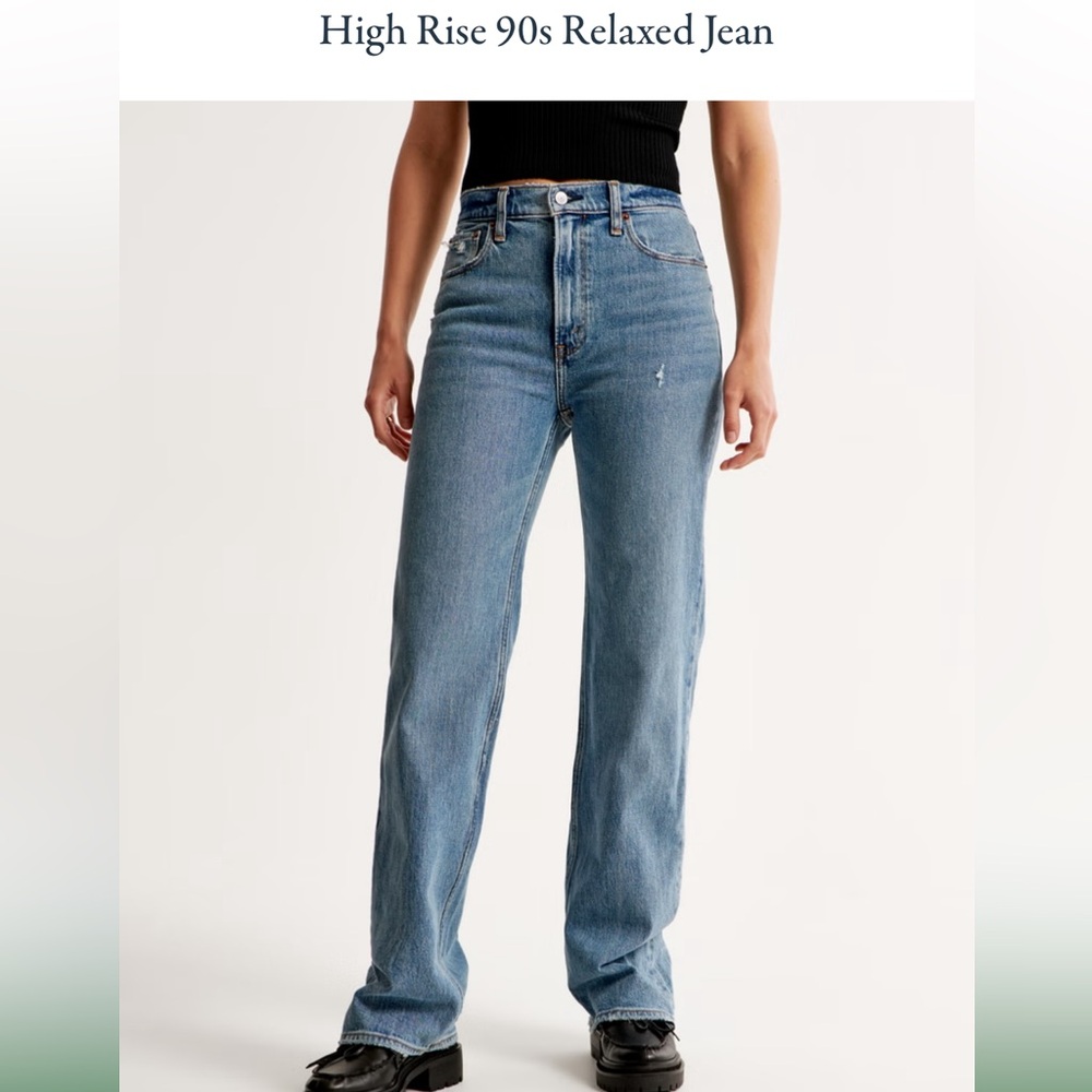 NWT Abercrombie High Rise 90s Relaxed Jeans 34 (18) Short
